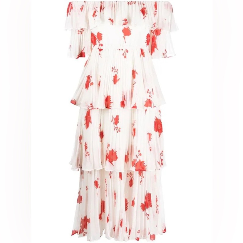 Self-Portrait pleated strapless midi dress size 4